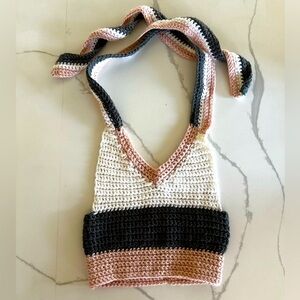 Crochet halter top, no tags, see pics for measurements! Fits like a Small.